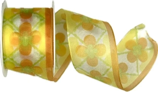 Stuha organzová ORGANDY FLOWERS 40mm x 2m (12,50 Kč/m)