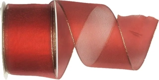  Vánoční stuha ORGANDY BASIC RED červená 40mm x 2m (14,-Kč/m)