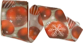 Stuha vánoční GALA NIGHT RED tmavě červená 40mm x 2m (16,-Kč/m)