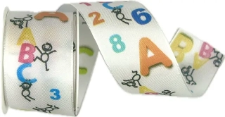 Stuha nadětská ABC bílá 40mm x 2m (14,-Kč/m)