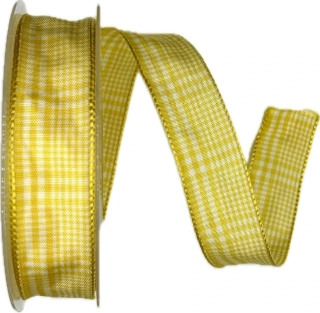 Stuha saténová YELLOW KARO žlutá 25mm x 20m (4,-Kč/m)POSLEDNÍ KUSY!