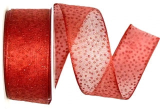 Stuha organzová VIVA RED červená 25mm x 2m (13,-Kč/m)