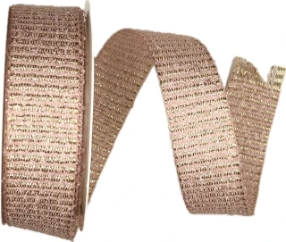 Stuha vánoční rypsová ANTVERPEN ROSA 25mm x 3m (9,-Kč/m)