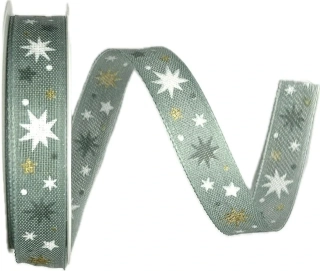 Stuha vánoční WINTER STARLIGHT 15mm x 4m (6,-Kč/m)