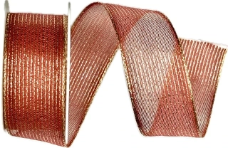 Organzová stuha ORGANDY LINES RED červená 25mm x 2m (13,-Kč/m)