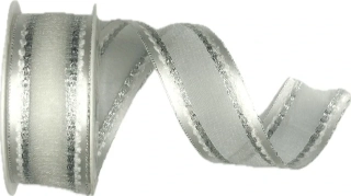 Stuha organzová MONDAN bílá PREMIUM 25mm x 2m (13,-Kč/m)