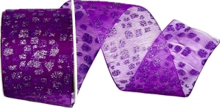 Stuha vánoční organzová GLAMOUREUX fialová 40mm x 2m (16,-Kč/m)