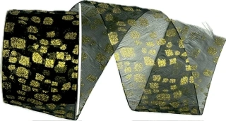 Stuha vánoční organzová GLAMOUREUX černá 40mm x 2m (16,-Kč/m)