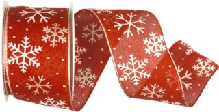 Stuha vánoční ICE STAR RED červená 40mm x 2m (14,-Kč/m)