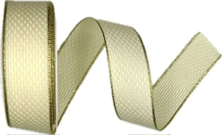 Stuha tkaná Luxe Shine – Ivory krémová 25mm x 3m (11,-Kč/m)