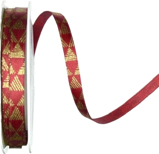 Vánoční saténová stuha TRIANGEL CARDINAL bordová 10mm x 20m (5,50Kč/m)