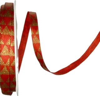 Vánoční saténová stuha TRIANGEL RED červená 10mm x 20m (5,50Kč/m)