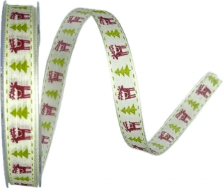 Stuha vánoční NORDKAPP CARDINAL krémová 15mm x 20m (6,-Kč/m)