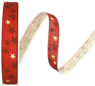 Stuha vánoční CELESTIAL SLIM RED 15mm x 20m (6,-Kč/m)