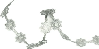 Stuha girlandová SNOWFLAKES SILVER 25mm x 1m (20,-Kč/m)
