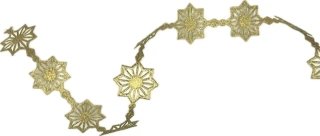 Stuha girlandová SNOWFLAKES GOLD II 25mm x 1m (20,-Kč/m)