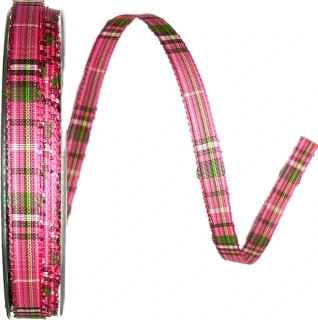 Stuha taftová SHOCKING PINK KARO 10mm x 25m (4,-Kč/m) POSLEDNÍ KUS!