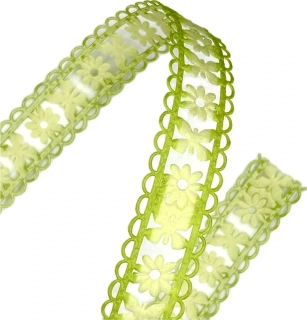 Stuha girlandová MONICA GREEN zelená 25mm x 5m (15,-Kč/m)
