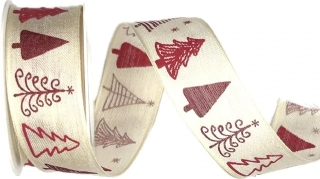 Stuha vánoční STROMKY 25mm x 2m (11,-Kč/m)
