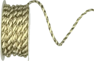 Provázek dekorační TwistCord Elegant Gold & Cream zlato-krémový 3mm x 3m (3,30 Kč/m)