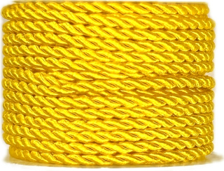Dekorační šňůrka TwistCord Bright Yellow sytě žlutá 3mm x 4m(5,-Kč/m)