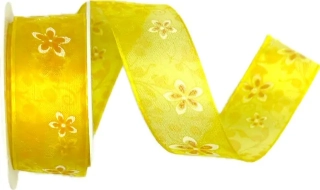 Stuha organzová FIORINO žlutá 25mm x 2m (11,50Kč/m)