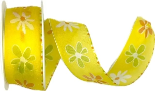 Stuha organzová ADELE YELLOW žlutá 25mm x 2m (11,-Kč/m)