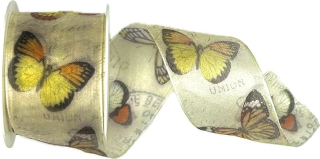 Stuha taftová WHISPER FLIGHT YELLOW žlutá 40mm x 2m (14,- Kč/m)