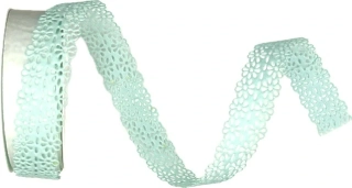 Vysekávaná krajková stuha CITYDREAMS světle modrá 25mm x 1,5m (10,-Kč/m)