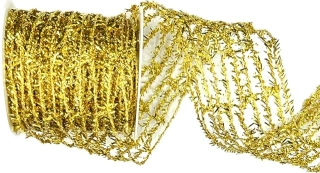 Ozdobné pletivo MOONLIGHT zlaté 8cm x 3m (12,-Kč/m)