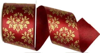 Stuha vánoční saténová X-MAS DELUXE RED červená 40mm x 2m (14,50Kč/m)