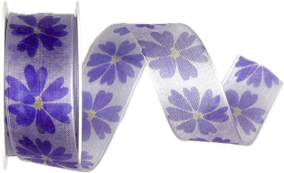 Stuha organzová SUMMER DREAM Lavender Bloom modrá 25mm x 2,5m (8,80 Kč/m)