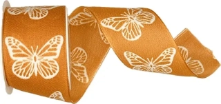 Stuha látková SWEET BUTTERFLY ORANGE oranžová 40mm x 2m (13,-Kč/m)