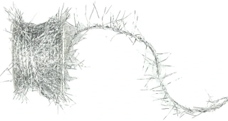 Christmas Sparkle Silver – Vánoční kroucený dekorační provázek stříbrný Boa effect 4m 