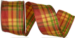 Saténová stuha CARACAS KARO červeno-oranžová 40mm x 2m