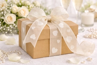 Organzová stuha Sweet Emotion Cream – krémová 40mm x 20m