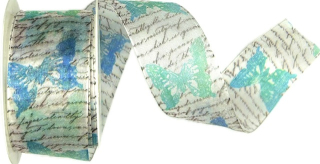 Stuha organzová Garden Poem – Turquoise Blue tyrkysová 40mm x 2m (16,-Kč/m)