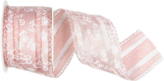 Stuha taftová CORSICA PINK pastelově růžová 40mm x 2m (14,-Kč/m)