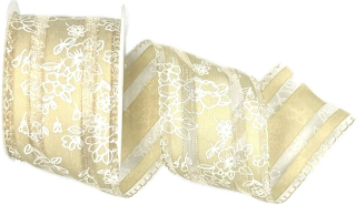 Stuha taftová CORSICA BEIGE pastelově béžová 40mm x 2m (14,-Kč/m)