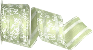 Stuha taftová CORSICA GREEN pastelově zelená 40mm x 2m (14,-Kč/m)