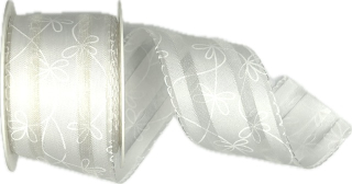 Stuha taftová CORSICA WHITE bílá 40mm x 2m (14,-Kč/m)