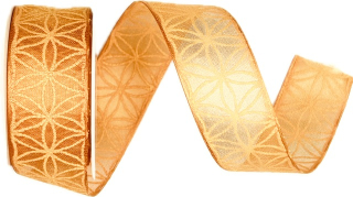 Stuha taftová RHODOS ORANGE transparentní oranžová 25mm x 2m (13,- Kč/m)