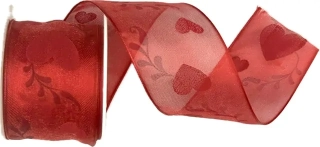 Organzová stuha CRIMSON LOVE – červená 40mm x 2m