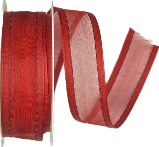 Stuha organzová CHAMPAGNER Classic Red červená 25mm x 2m (12,-Kč/m)